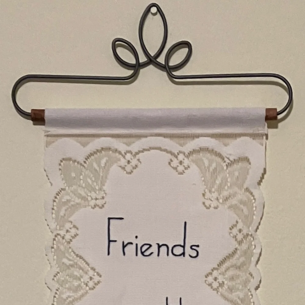 Lace Cloth “Friends” Hanging Banner